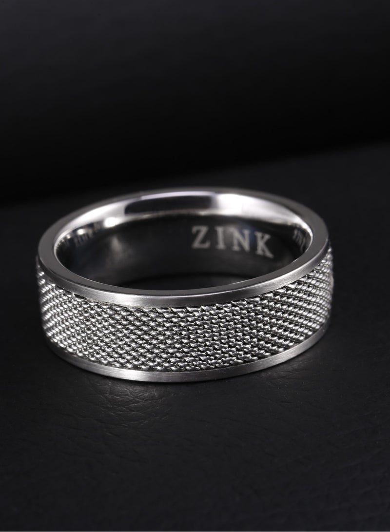 زنك خاتم رجالي من ZINK مصنوع من الستانلس ستيل الفضي | ZJRG006SM-20 - Image 3