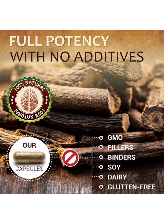 HERBALICIOUS Licorice Root Extract - Glycyrrhiza Glabra - Organic Herbal Supplement for Digestion Restore Respiratory Health Fatigue & Immunity Support DGL Tablets Gluten Free - 100 Capsules  - Image 5