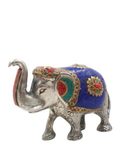 Antique Museum Handmade Hand Painted Elephant with carving Work 5 Inch  - Image 3
