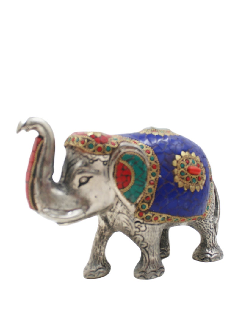Antique Museum Handmade Hand Painted Elephant with carving Work 5 Inch  - Image 3