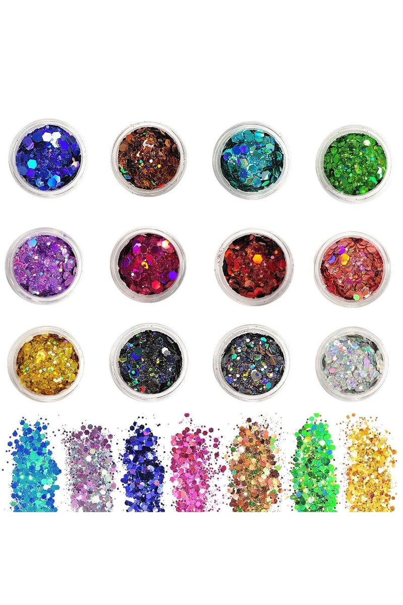 Colors of Glitter for Festivals, Glitter Powder for Nails, Face Glitter for Women, Body Glitter for Face, Eyes, Hair, Nails, and Crafts - Image 1