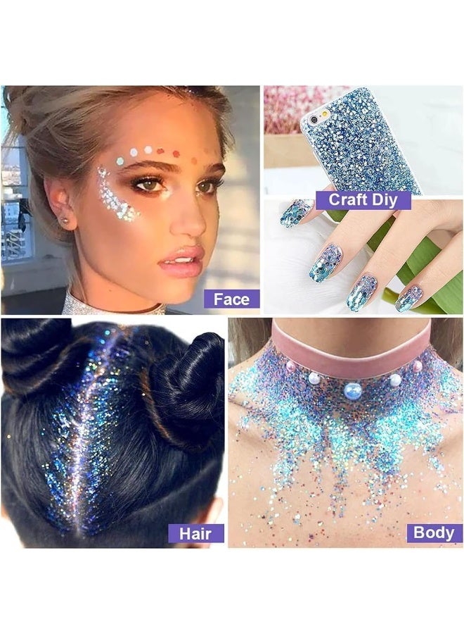 Colors of Glitter for Festivals, Glitter Powder for Nails, Face Glitter for Women, Body Glitter for Face, Eyes, Hair, Nails, and Crafts - Image 2