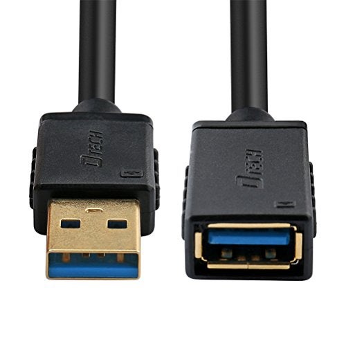 DTech 6ft USB 3.0 Extension Cable Type A Male to Female Port Cord with Gold Plated Connector (Black, 6 Feet) - Image 1