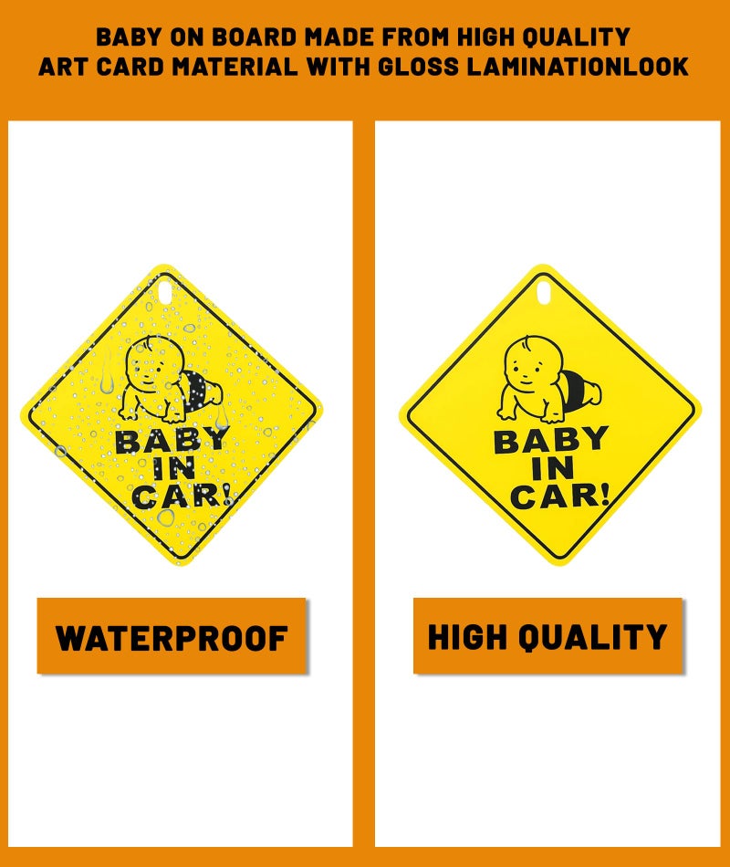 AGMITRAKA Baby On Board Car Sticker, 3 Pack Removable Safety Warning Decals with Suction Cups for Vehicles, High Visibility Alert Sign for Child Safety - Image 3