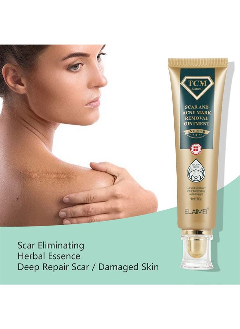 Elaimei - Scar and skin mark anti-inflammatory repairing gel，Scar And Acne Mark Removal Ointment，Scar gel for stretch marks, surgical scars, body and facial acne (30g) - Image 1