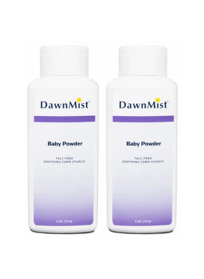 DawnMist Dukal DawnMist Baby Powder - Cornstarch Formula, 4 oz. - Pack of 2 - Gentle, Softening Powder for Babies, Adults, and Daily Use - Image 1