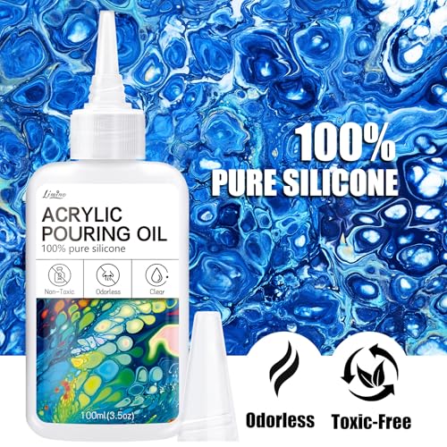 Limino Silicone Pouring Oil - 7oz, Pure, Non-Toxic, Odorless, Compatible with Acrylic or Watercolour, Cell Creation Activator - Image 3