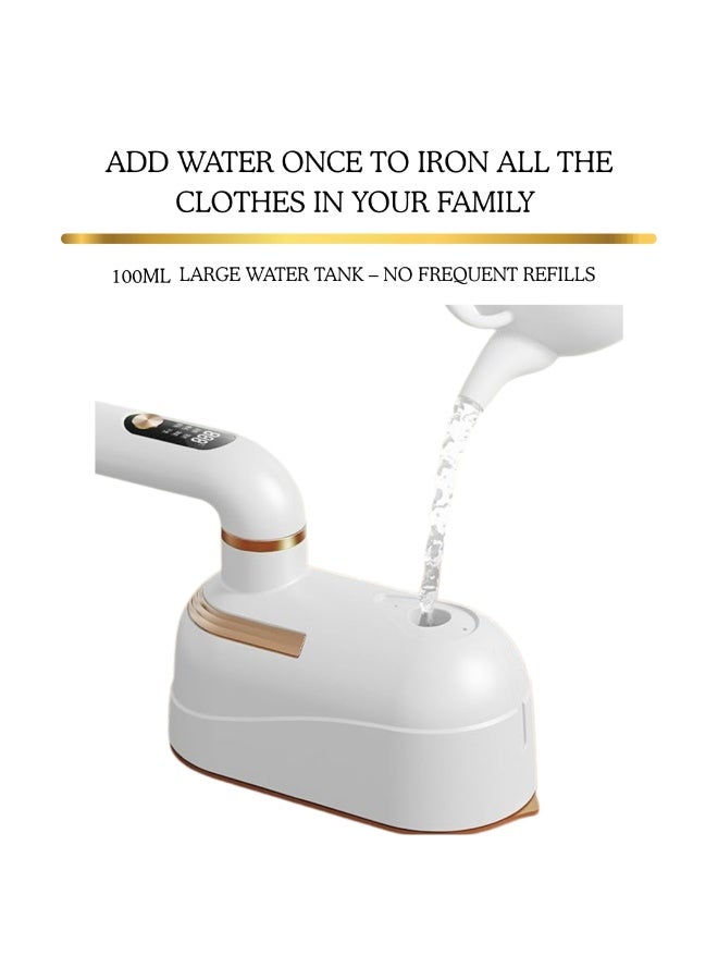 ARABIQO 2 in 1 Handheld Steam Iron 1200W with LED Display, 3 Adjustable Steam Levels, Portable Garment Steamer for Clothes, 15s Fast Heat-Up, 100ML Water Tank, Travel & Home Ironing Solution - Image 2