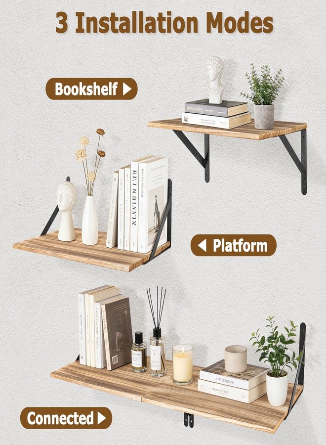 RedCall Floating Shelves,16W x 12D Wood Wall Shelves for Living Room,Bedroom,Kitchen, Office Storage - Image 3