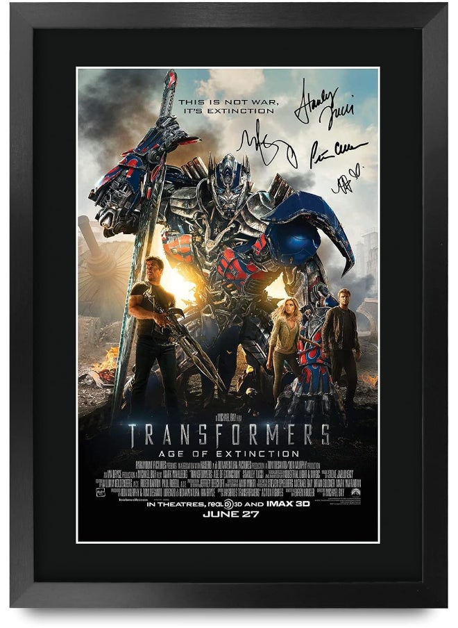 HWC Trading HWC Trading Transformers Age of Extinction 4 16 x 12 inch Framed Gifts Printed Poster Signed Autograph Picture for Movie Memorabilia Fans - 16" x 12" Framed  - Image 1