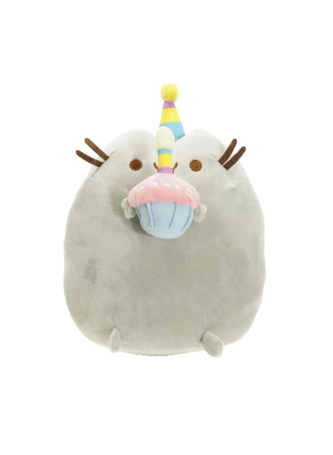 Plush Toy Fat Kitty Gray Cat Cat Cat Doll Plush Toy Cat Doll Catch Machine Doll Manufacturers-Color:Popcorn Cat-Height:15cm Ordinary Packaging