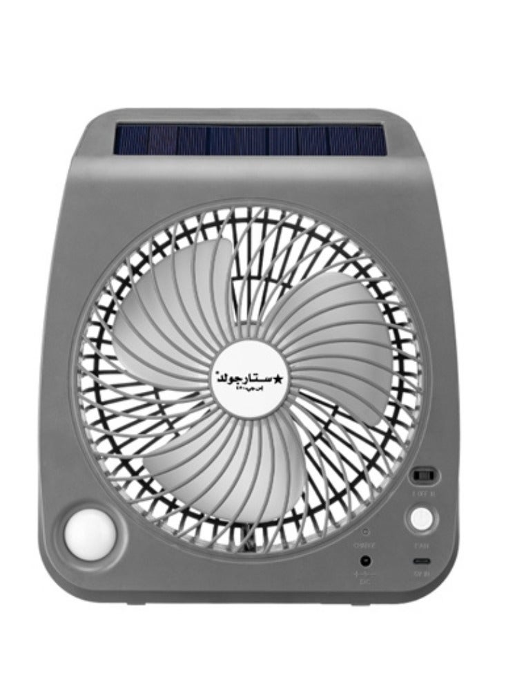 7 Inch Mini Rechargeable Fan With LED Light White AC/DC