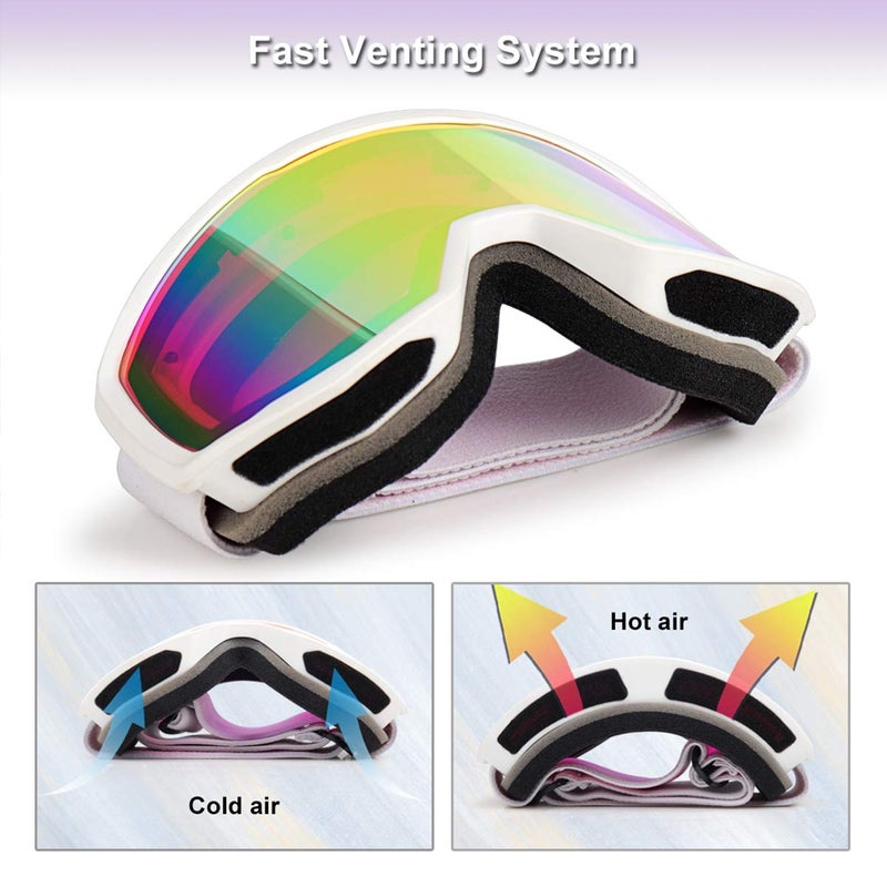 EXP VISION Ski/Snowboard Goggles for Men Women, OTG Snow Goggles Anti Fog UV Protection - Image 3