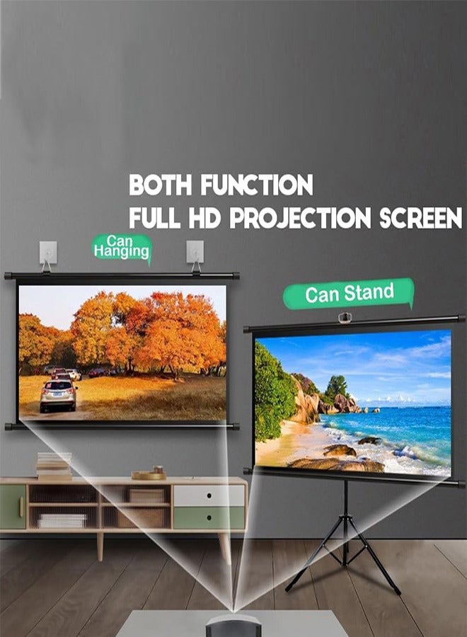 100 Inch Projector Screen Portable Foldable Design with Stand and Hanging Option 16:9 HD High Contrast Easy Setup for Outdoor Movies Camping Home Theater - Image 3