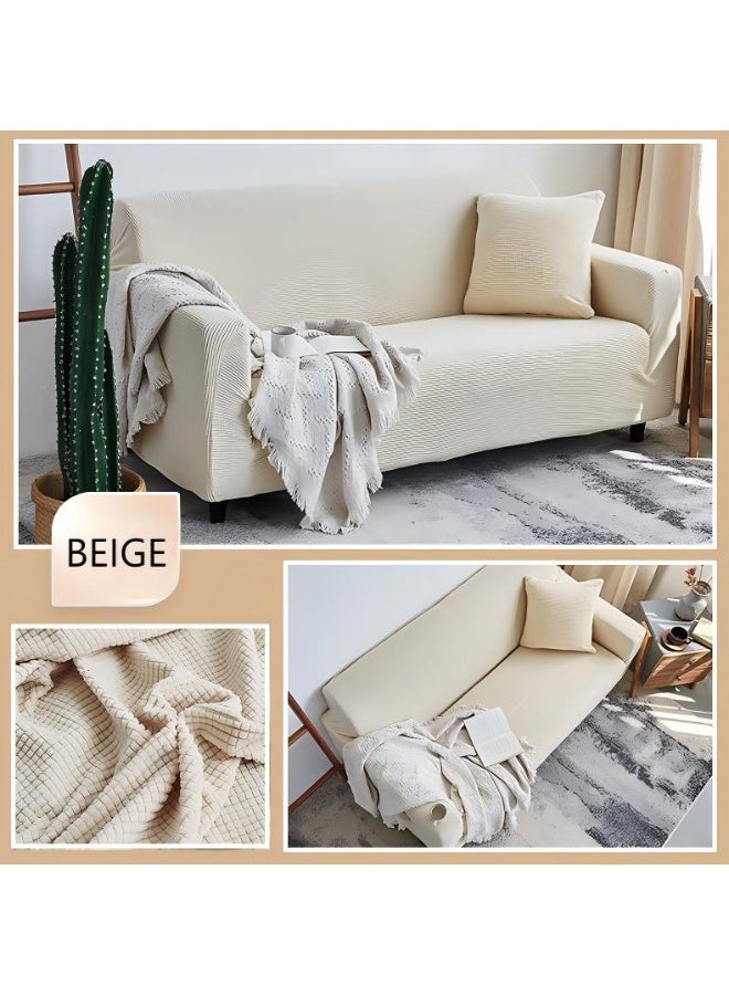 أغطية أريكة مقاومة للماء بمقعدين، قطعة واحدة عالية التمدد، غطاء أريكة للكلاب، غطاء أريكة عالمي غير قابل للانزلاق، واقي أثاث من قماش الجاكار سباندكس (145-185 سم) - Image 1