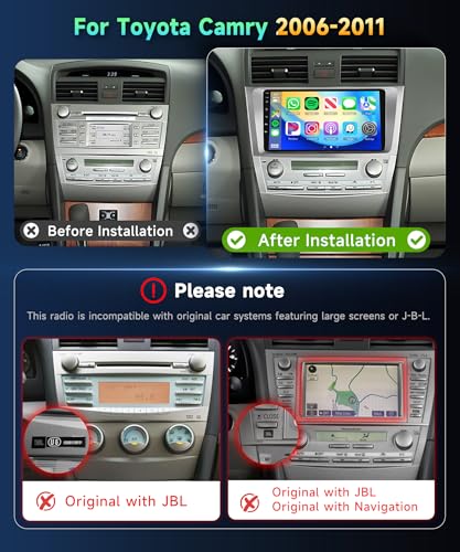 Podofo 2G64G Car Radio for Toyota Camry 20062011 Stereo 9 inch HD IPS Touch Screen Android Head Unit Builtin DSP Wireless CarPlay Android Auto Bluetooth GPS WiFi DVR SWC Backup Camera - Image 3