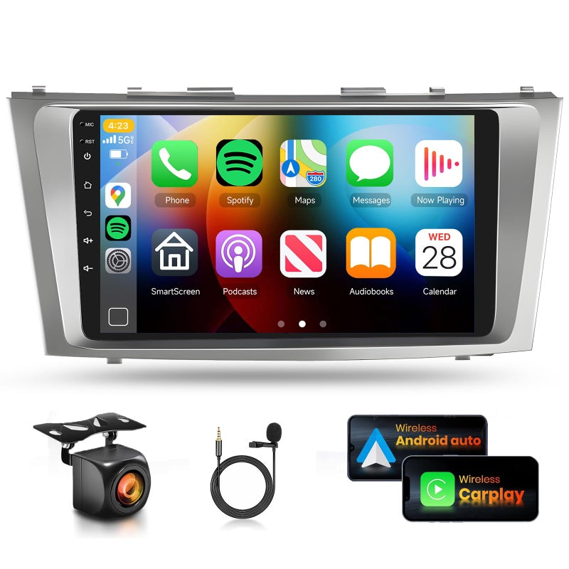 Podofo 2G64G Car Radio for Toyota Camry 20062011 Stereo 9 inch HD IPS Touch Screen Android Head Unit Builtin DSP Wireless CarPlay Android Auto Bluetooth GPS WiFi DVR SWC Backup Camera - Image 2