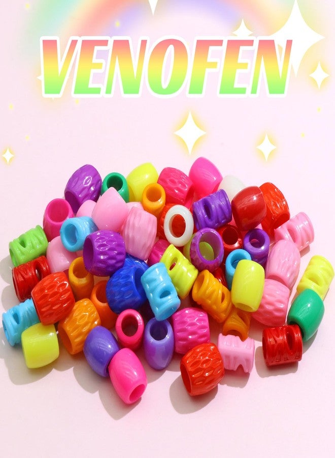VENOFEN 60PCS Colorful Hair Beads Large Loc Beads Cute Mixed Style Braids Decoration Acrylic Hair Decoration Accessories for Kids Girls - Image 2