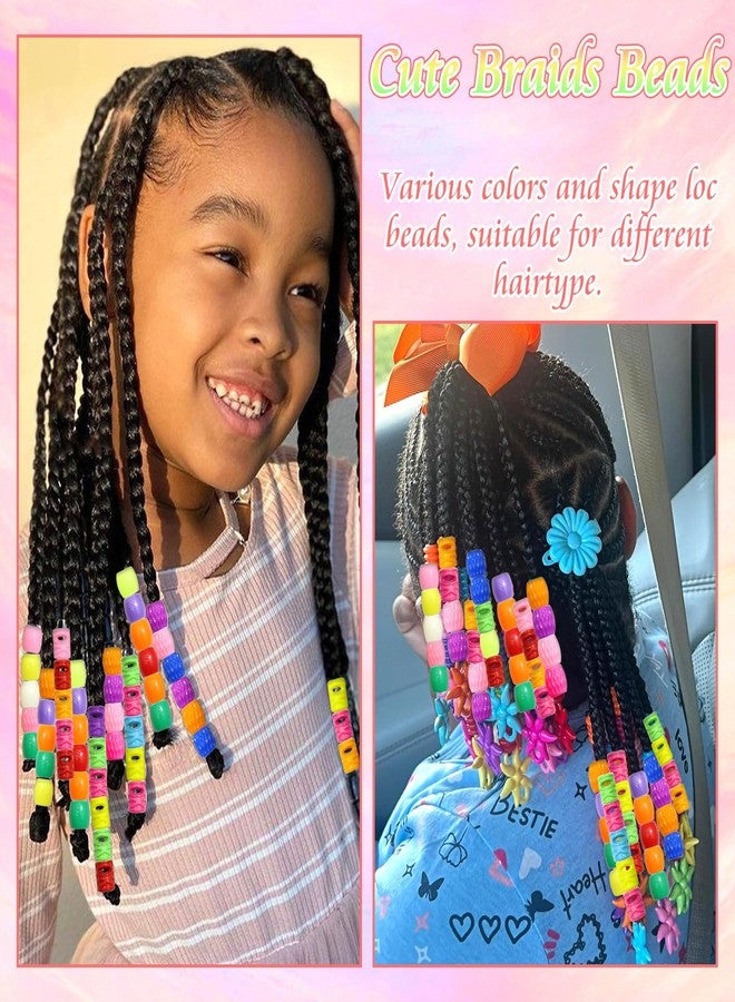 VENOFEN 60PCS Colorful Hair Beads Large Loc Beads Cute Mixed Style Braids Decoration Acrylic Hair Decoration Accessories for Kids Girls - Image 5