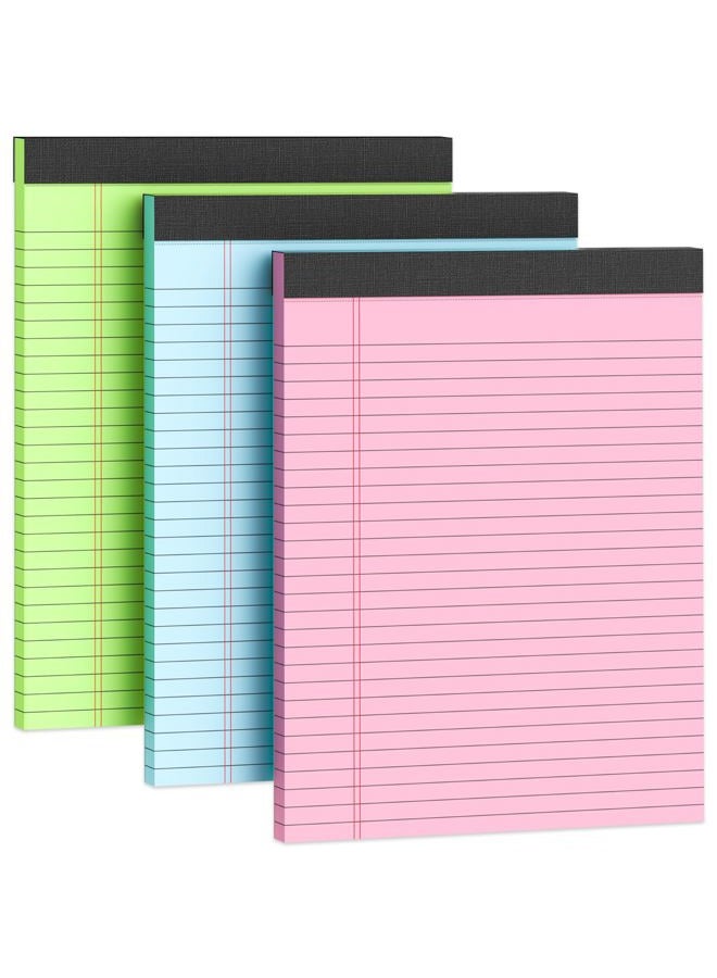 Vishoitty Legal Pads 8.5 x 11 Colored Note Pads, 3 Pack Writing Pads 8.5 x 11 In, Pink Legal Pad 8.5 x 11, Premium Paper Tablets 8-1/2 x 11 Lined Paper, 30 Sheets/ Pad, Wide Ruled Notepad with Sturdy Backboard - Image 1