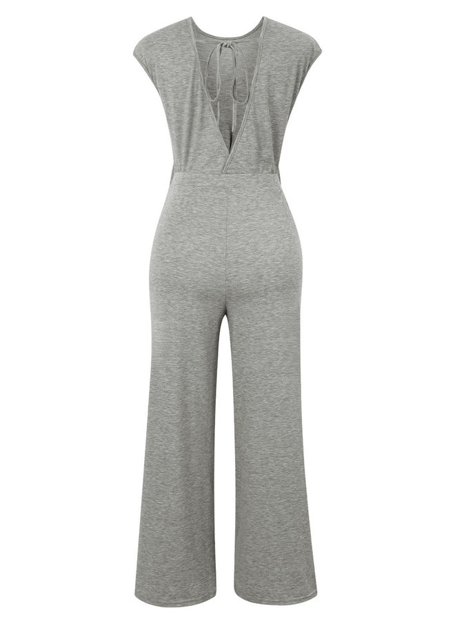 Take Two Take Two Solid Wide Leg Knotted Jumpsuit  - Image 2