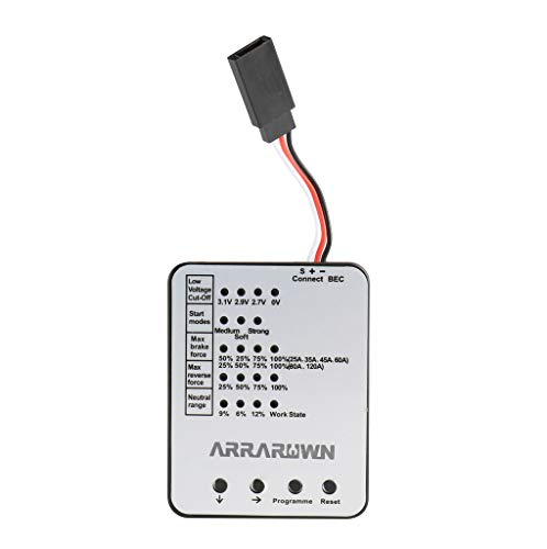 ARRAROWN Surpass Hobby Programming Card RC Car Electronic Speed Controller Programmer LED Program Card Only Compatible with Supass Hobby Brushless ESC 25A 35A 45A 60A 80A 120A 150A White - Image 1