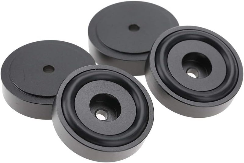 Ciglow 4Pcs Anti Vibration Amplifier Feet, 4010mm Aluminium Alloy Universal Copper Speaker Spikes Isolation Sand Blasting Amplifier Pads Feet (Black) - Image 2