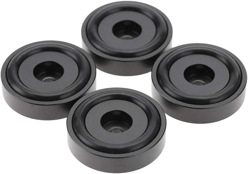 Ciglow 4Pcs Anti Vibration Amplifier Feet, 4010mm Aluminium Alloy Universal Copper Speaker Spikes Isolation Sand Blasting Amplifier Pads Feet (Black) - Image 3