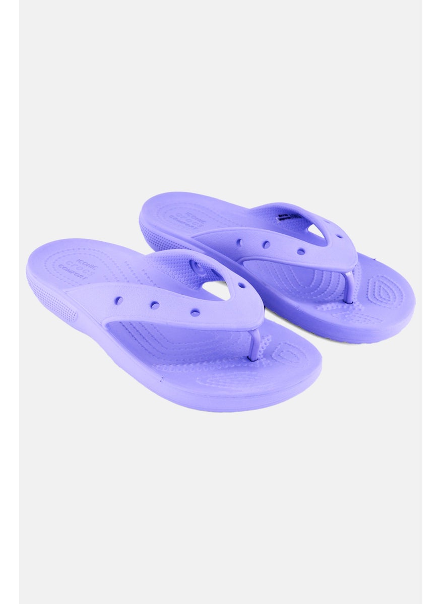 crocs Women Brand Logo Slip On Slippers, Purple  - Image 1