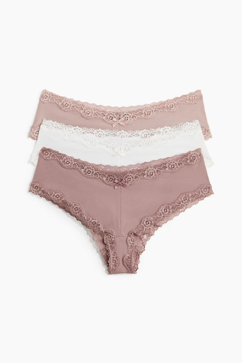H&M 3-pack microfibre and lace hipster briefs