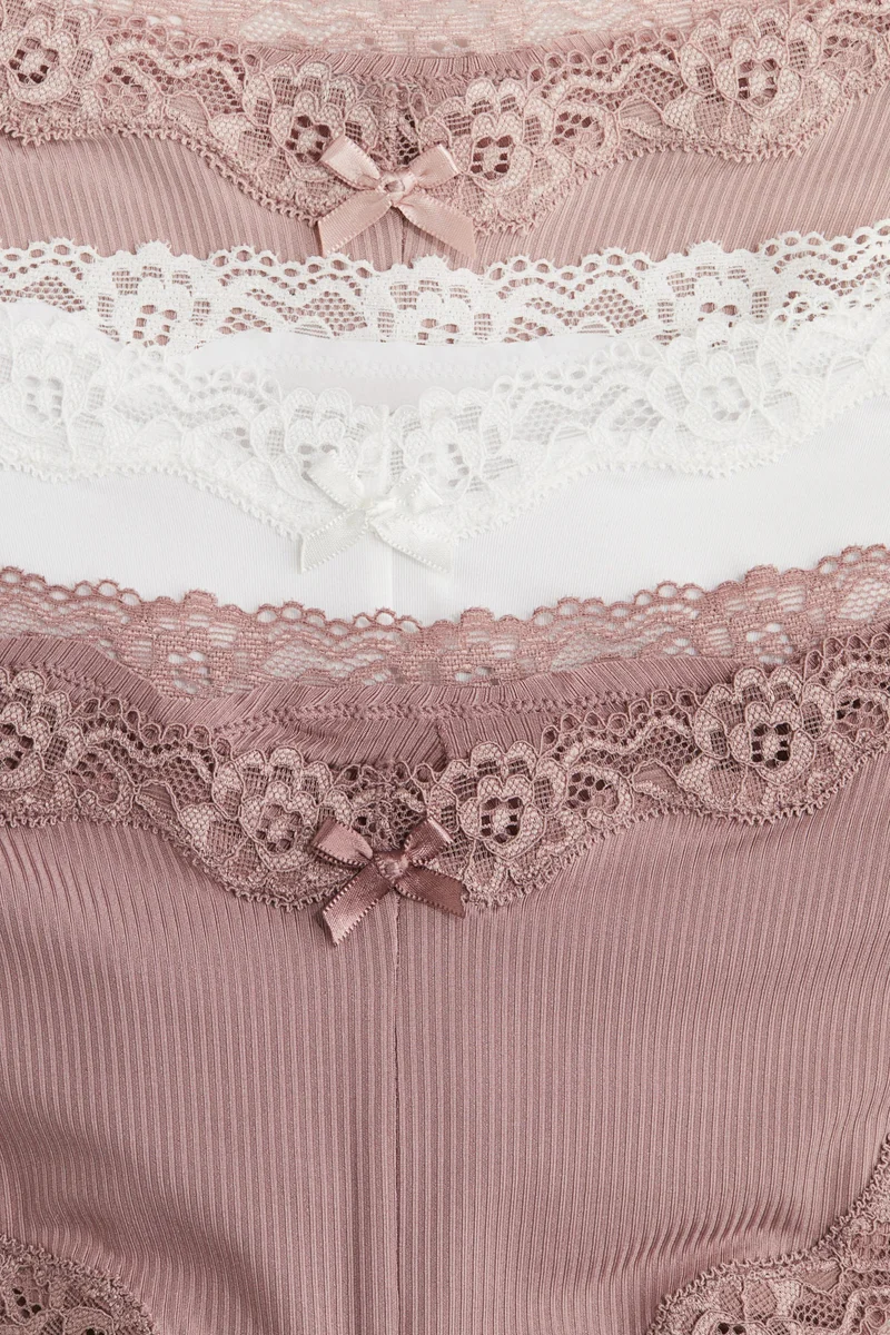 H&M 3-pack microfibre and lace hipster briefs