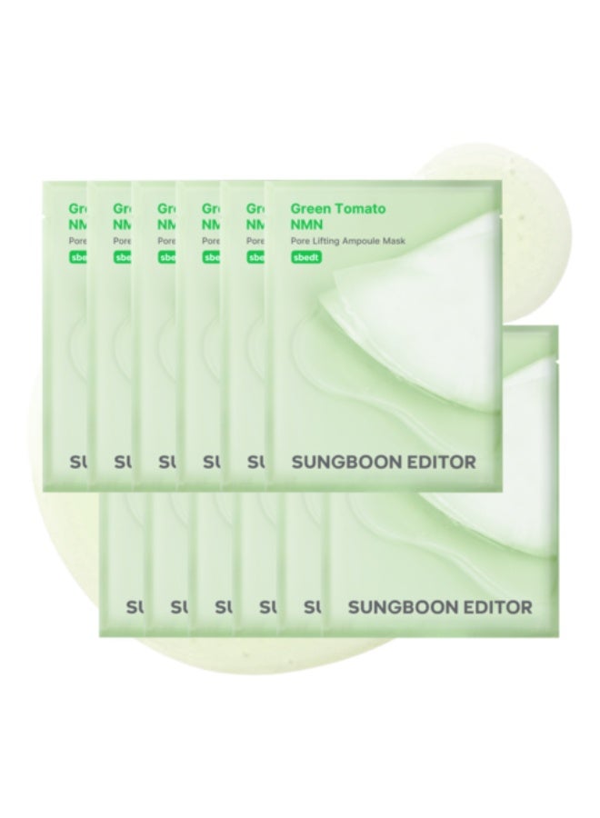 SUNGBOON EDITOR Green Tomato NMN Pore Lifting Ampoule Mask 23g*10pcs - Image 3