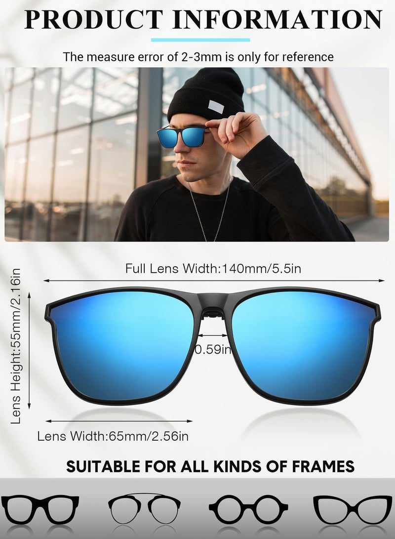 KASTWAVE Sunglasses, 6 Pair Polarized Clip-on Sunglasses Anti-glare TR90 Frame Flip Up Driving Clip-on Glasses for Women and Men, Polarized Glare Reduce, High Definition Vision - Image 2
