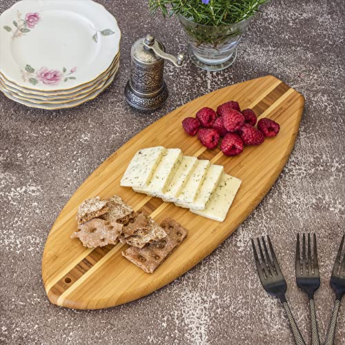 Totally Bamboo Lil' Surfer Surfboard Shaped Bamboo Serving and Cutting Board, 14-1/2" x 6 - Image 5