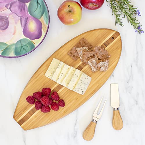 Totally Bamboo Lil' Surfer Surfboard Shaped Bamboo Serving and Cutting Board, 14-1/2" x 6 - Image 4
