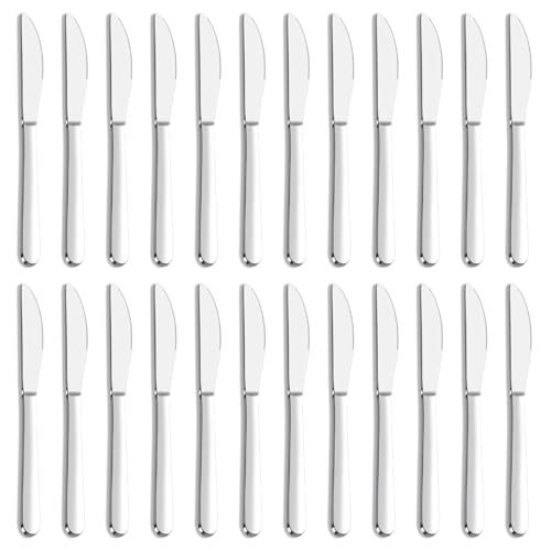 Gymdin 24 Pieces Knives Set - 9 Inches Dinner Knives, Butter Knife, Food Grade Stainless Steel Table Knife Set, Dishwasher Safe & Mirror Polished, Knife Silverware for Home/Restaurant/Kitchen - Image 1