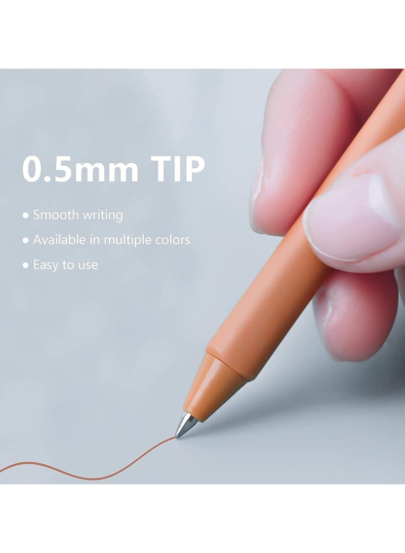 NIIMBOT Retractable Colored Gel Pens Quick Dry Ink Pens, Fine Point 0.5mm, 5 Assorted Colors Premium Vintage Pens for Journaling Drawing Coloring Doodling and Notetaking, School Office Home - Image 3