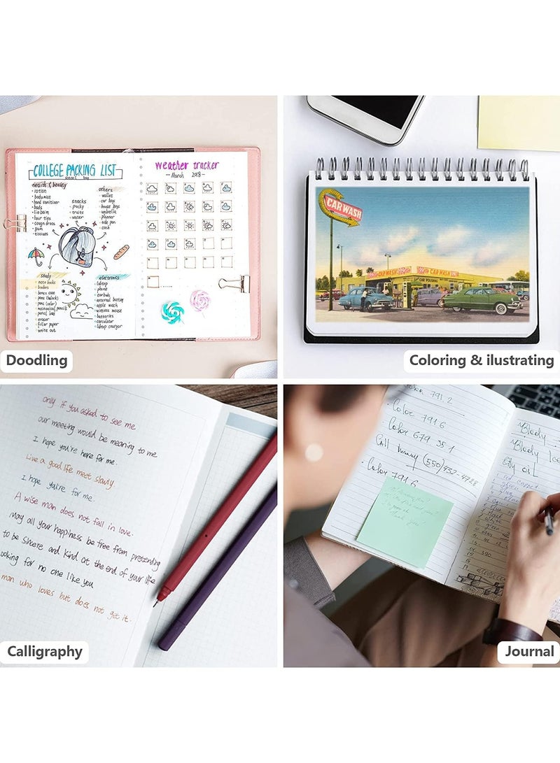 Retractable Colored Gel Pens Quick Dry Ink Pens, Fine Point 0.5mm, 5 Assorted Colors Premium Vintage Pens for Journaling Drawing Coloring Doodling and Notetaking, School Office Home - Image 3