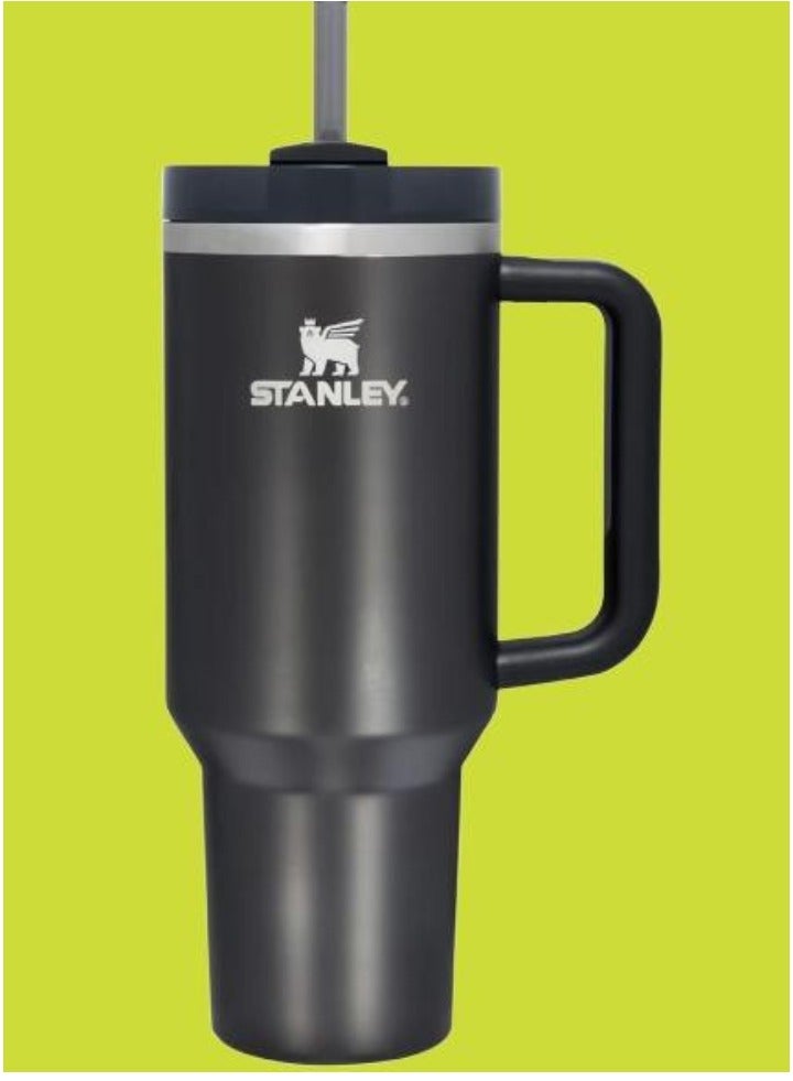 Stanley Quencher H2.0 FlowState Vacuum Insulated Tumbler – 40 oz Black Stainless Steel Travel Mug with Lid & Straw, Double-Walled Leakproof Design, Keeps Drinks Hot/Cold for Hours, Durable & Portable – Ideal for Water, Coffee, Smoothies, Iced Tea & On-the-Go Hydration - Image 1