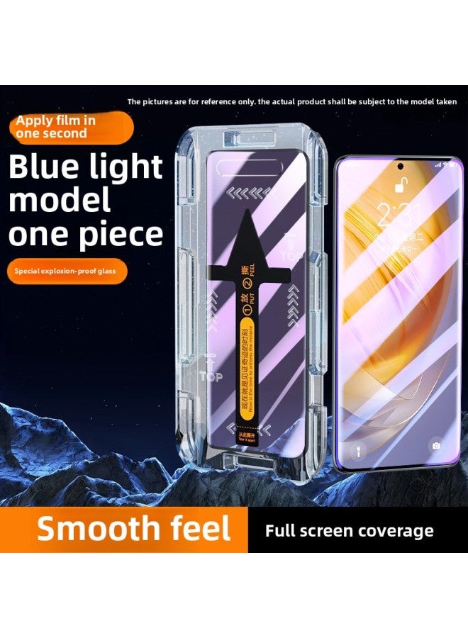 For Opporeno11 Tempered Film Reno10 Mobile Phone Film Rneo9pro Full Screen Coverage Opp7por-Colour:Second Sticker Warehouse★1 Piece Of Blu-ray★Kunlun Explosion-proof Glass* Film Can Be Applied In One Second* Special For Those With Handicapped Hands-Size:OPPO Reno 11 Pro+ - Image 1