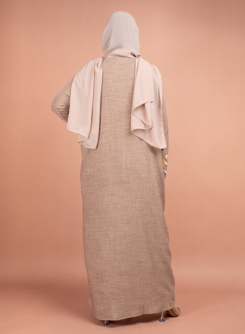 IKKXA Handwork Embroidery Emirati Abaya - Image 2