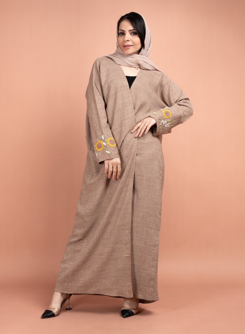 IKKXA Handwork Embroidery Emirati Abaya - Image 1