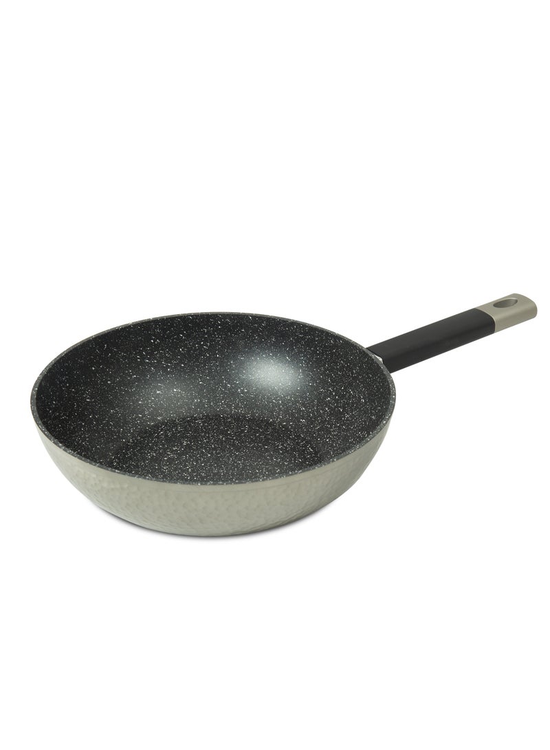 Homeway 28CM Hammered Body Marble Wok Pan – Nonstick, Durable Cookware, Induction Compatible, Scratch-Resistant - Image 1