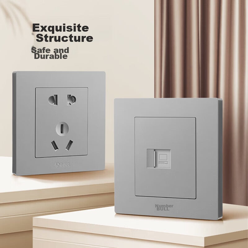 BULL Switch Socket, Single Computer Cable Type Cat6 Network Socket, 86-Type Panel, G31T102B, Space Gray - Image 2