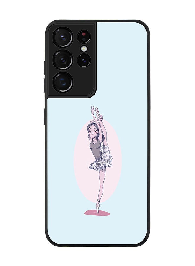 Stylizedd Rugged Black edge case for Samsung Galaxy S21 Ultra 5G Slim fit Soft Case Flexible Rubber Edges Anti Drop TPU Gel Thin Cover - Flying Ballerina - Image 1