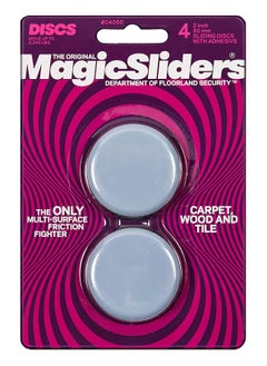 Magic Sliders Magic Sliders (04050)- Self-Adhesive 2 inch Round Furniture Sliding Discs (2pairs) (Gray)  - Image 1
