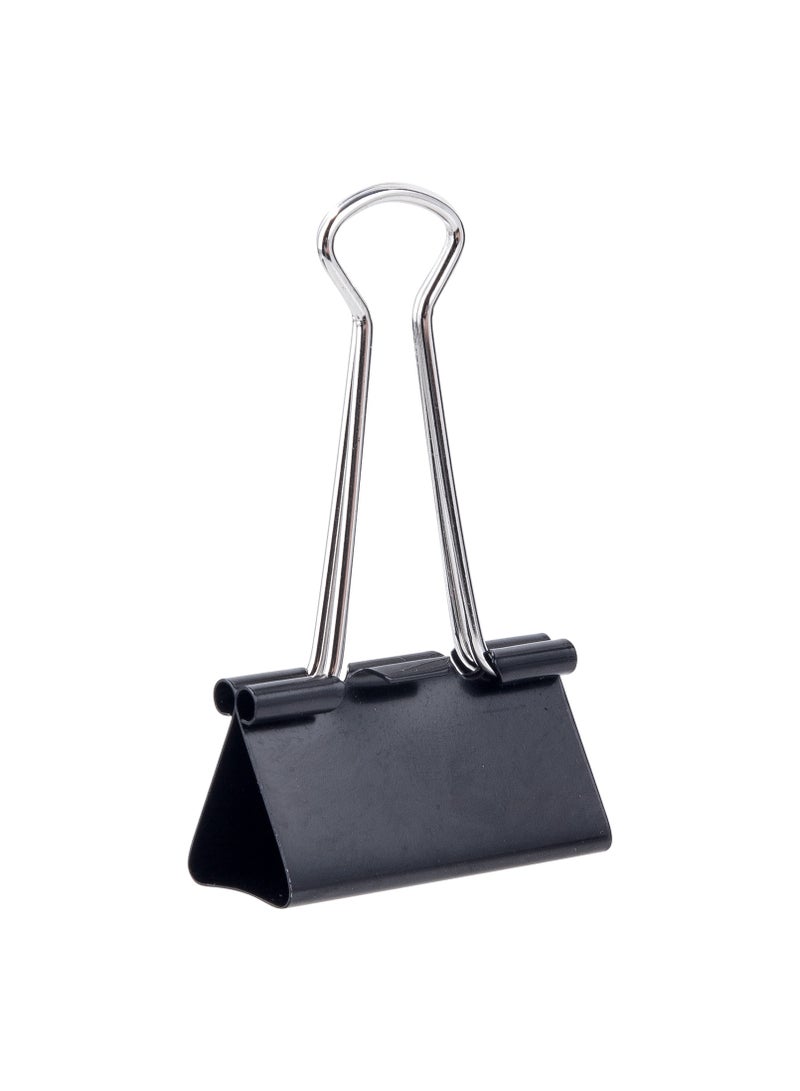 Deli E38562 Binder Clips 41mm Black Metal - 12pcs - ideal for office document binding - Image 2