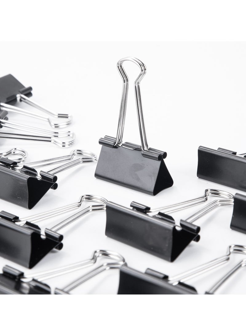 Deli E38562 Binder Clips 41mm Black Metal - 12pcs - ideal for office document binding - Image 4