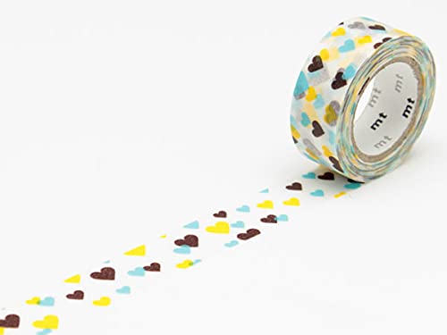 MT mt Washi Masking Tape Kids Series, 15 mm x 7 mtrs Shade - Motif Heart, (Pack of 1)  - Image 1