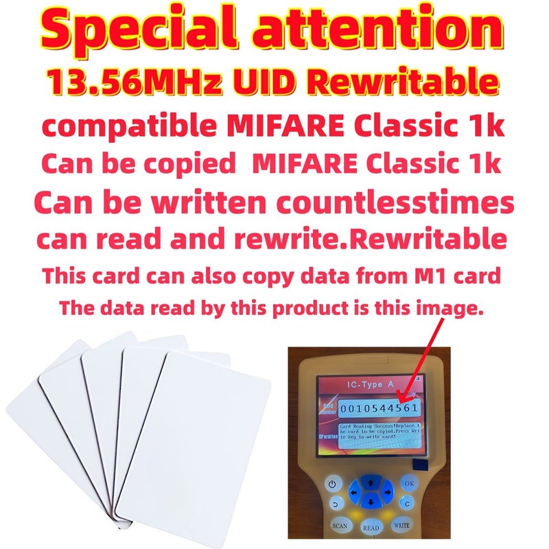 رقم التعريف 13.56 MHz من القابلة لإعادة الكتابة RFID استنساخ بطاقة ذكية غير تلامسية نسخ MIFARE Classic 1K 1 قطعة عبوة من 4 قطع - Image 3